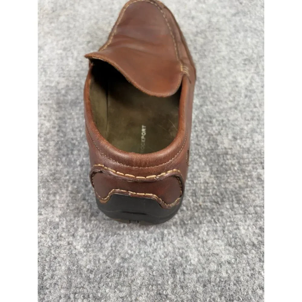 Rockport Shoes Mens 11.5M Brown Leather Driving Loafers Moccasins Preppy Classic